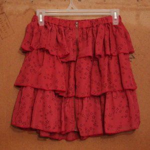 Super Cute Star Patterned Pink Zip Up Skirt